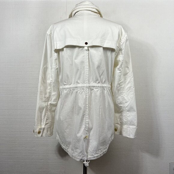 ATM Anthony Thomas Melillo M Womens White Field Full Zip Drawstring Zip Up Hood - Picture 4 of 13